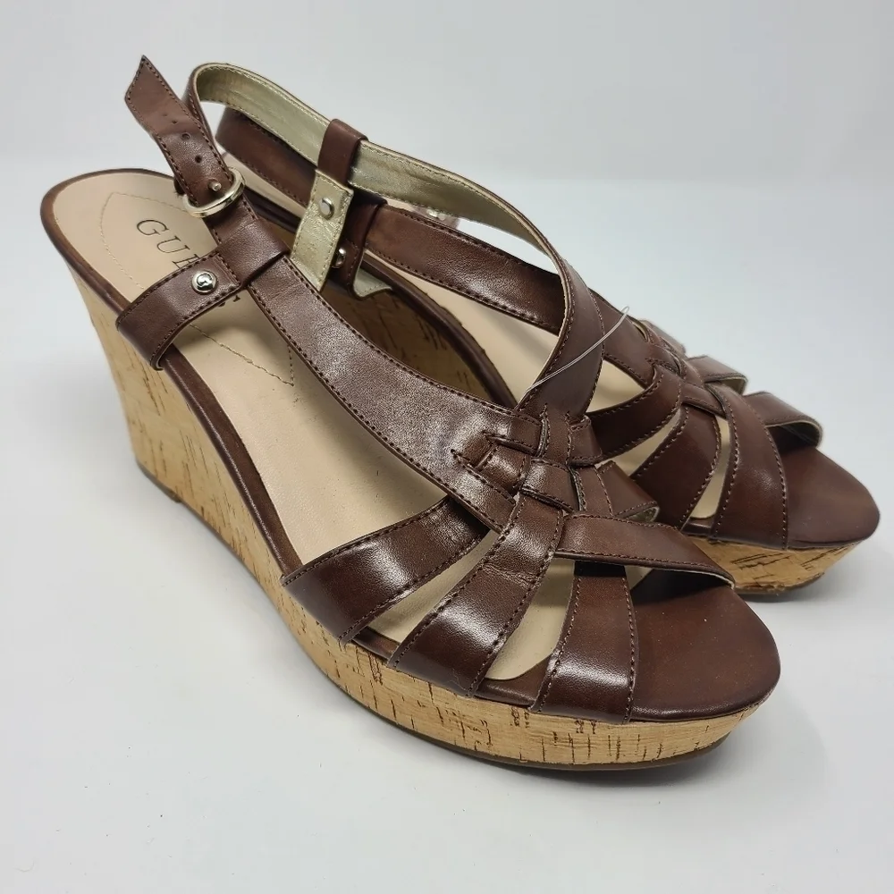 Guess | Strappy Kayce Wedge Platform Sandals (Size 8M)